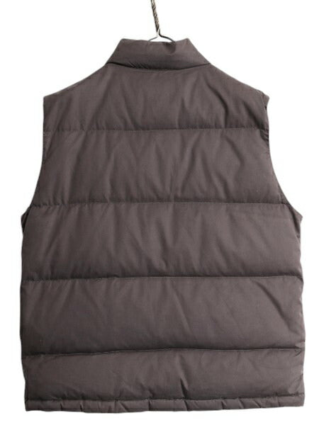 US企画 ノースフェイス ダウン ベスト メンズ M / The North Face 重ね着 フルジップ アウトドア ハイネック ポケット付き コットン グレー