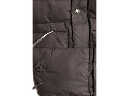 US企画 ノースフェイス ダウン ベスト メンズ M / The North Face 重ね着 フルジップ アウトドア ハイネック ポケット付き コットン グレー