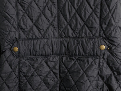 バブアー フライウェイト キャバルリー ジャケット レディース S 程 BARBOUR 中綿 キルティング ブルゾン ハイネック 3ワラント ブラック