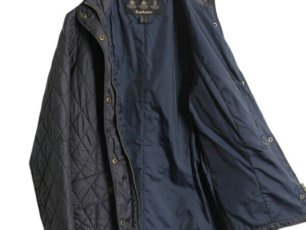 バブアー フライウェイト キャバルリー ジャケット レディース S 程 BARBOUR 中綿 キルティング ブルゾン ハイネック 3ワラント ブラック