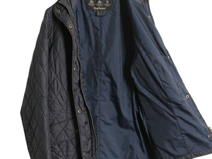バブアー フライウェイト キャバルリー ジャケット レディース S 程 BARBOUR 中綿 キルティング ブルゾン ハイネック 3ワラント ブラック