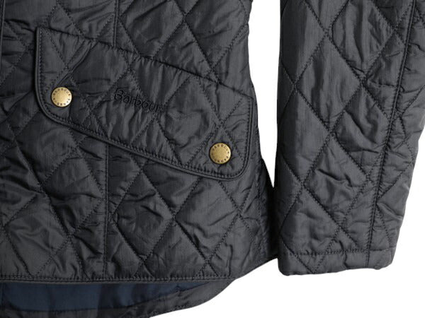 バブアー フライウェイト キャバルリー ジャケット レディース S 程 BARBOUR 中綿 キルティング ブルゾン ハイネック 3ワラント ブラック