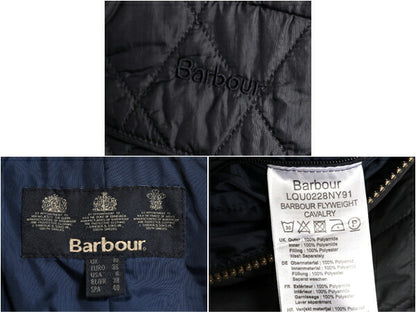 バブアー フライウェイト キャバルリー ジャケット レディース S 程 BARBOUR 中綿 キルティング ブルゾン ハイネック 3ワラント ブラック