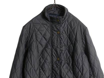 バブアー フライウェイト キャバルリー ジャケット レディース S 程 BARBOUR 中綿 キルティング ブルゾン ハイネック 3ワラント ブラック