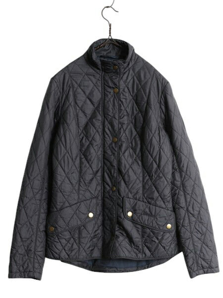 バブアー フライウェイト キャバルリー ジャケット レディース S 程 BARBOUR 中綿 キルティング ブルゾン ハイネック 3ワラント ブラック