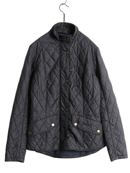 バブアー フライウェイト キャバルリー ジャケット レディース S 程 BARBOUR 中綿 キルティング ブルゾン ハイネック 3ワラント ブラック