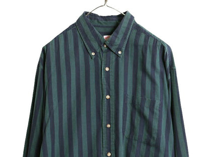 90s ブルックスブラザーズ ストライプ 長袖 ボタンダウン シャツ メンズ XL / オールド BROOKS BROTHERS 長袖シャツ 大きいサイズ ツートン