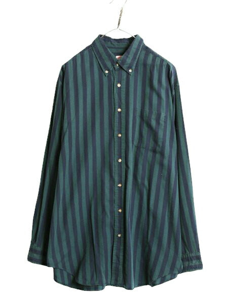 90s ブルックスブラザーズ ストライプ 長袖 ボタンダウン シャツ メンズ XL / オールド BROOKS BROTHERS 長袖シャツ 大きいサイズ ツートン