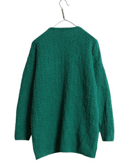 90s OLD GAP 3D 立体編み ニット セーター メンズ レディース M オールド ギャップ 紺タグ Vネック コットン ラミー ヘビーウェイト 無地