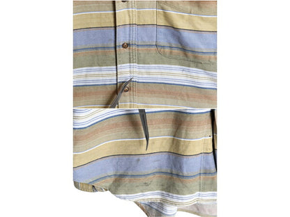 90s OLD GAP ボーダー ヘビー フランネル シャツ メンズ XL / オールド ギャップ 長袖シャツ コットン ネルシャツ ネイティブ 大きいサイズ