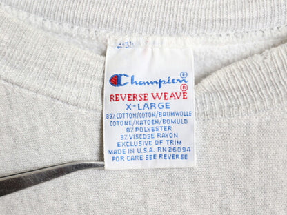 90s USA製 チャンピオン リバースウィーブ カレッジ プリント スウェット メンズ XL / 90年代 オールド Champion トレーナー 裏起毛 杢 灰