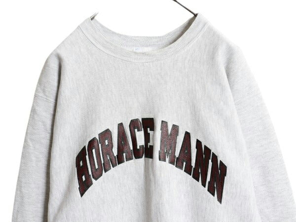90s USA製 チャンピオン リバースウィーブ カレッジ プリント スウェット メンズ XL / 90年代 オールド Champion トレーナー 裏起毛 杢 灰