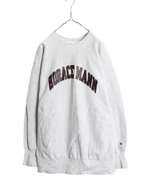 90s USA製 チャンピオン リバースウィーブ カレッジ プリント スウェット メンズ XL / 90年代 オールド Champion トレーナー 裏起毛 杢 灰