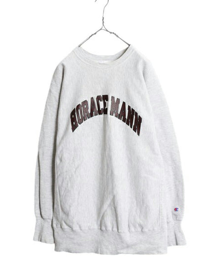 90s USA製 チャンピオン リバースウィーブ カレッジ プリント スウェット メンズ XL / 90年代 オールド Champion トレーナー 裏起毛 杢 灰