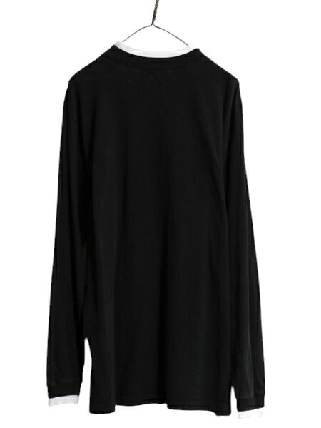 90s OLD GAP モックネック 長袖 Tシャツ メンズ M / 古着 90年代 オールド ギャップ ロンT ハイネック 無地 旧タグ リンガー タイプ 黒 白