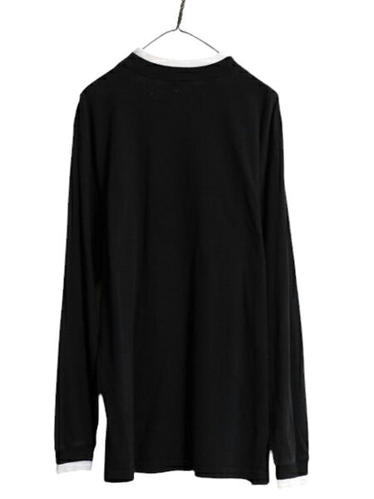 90s OLD GAP モックネック 長袖 Tシャツ メンズ M / 古着 90年代 オールド ギャップ ロンT ハイネック 無地 旧タグ リンガー タイプ 黒 白