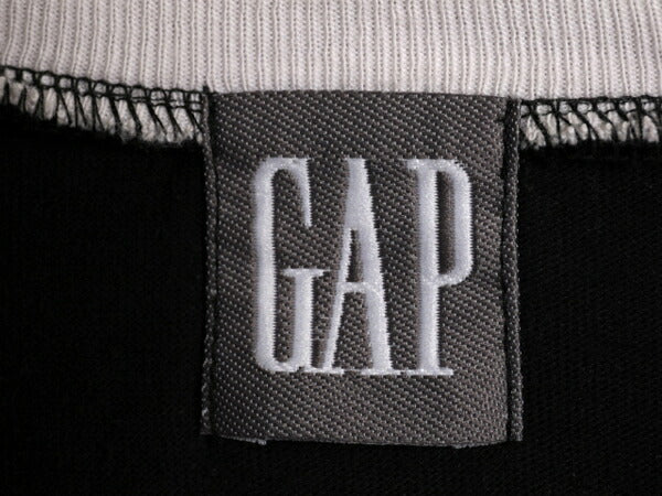 90s OLD GAP モックネック 長袖 Tシャツ メンズ M / 古着 90年代 オールド ギャップ ロンT ハイネック 無地 旧タグ リンガー タイプ 黒 白