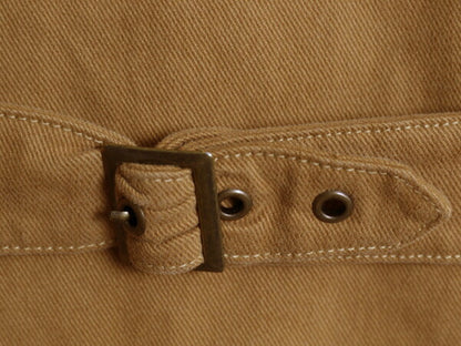 オービス ワーク ベスト メンズ M 古着 ORVIS アウトドア 前開き 重ね着 ヘビーウェイト ストレッチ コットン 本革 レザー ハンティング 茶