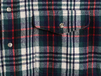 90s エディーバウアー チェック ウール シャツ メンズ M 古着 90年代 オールド Eddie Bauer 長袖シャツ ポケット付き マルチカラー 黒タグ