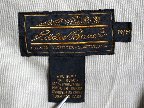 90s エディーバウアー チェック ウール シャツ メンズ M 古着 90年代 オールド Eddie Bauer 長袖シャツ ポケット付き マルチカラー 黒タグ