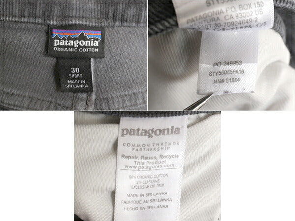 16年製 パタゴニア 細畝 コーデュロイ パンツ レディース 30 / 古着 PATAGONIA アウトドア ストレート ストレッチ オーガニック コットン