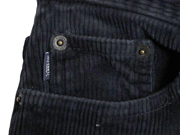 ラルフローレン 太畝 コーデュロイ パンツ 6 レディース S 古着 LAUREN JEANS Co スリム ストレート ノータック ストレッチ スラックス 紺