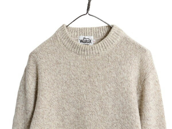 70s ウールリッチ ニット セーター メンズ レディース 小さめ L / 70年代 ヴィンテージ ウール Woolrich 白タグ クルーネック 無地 旧タグ