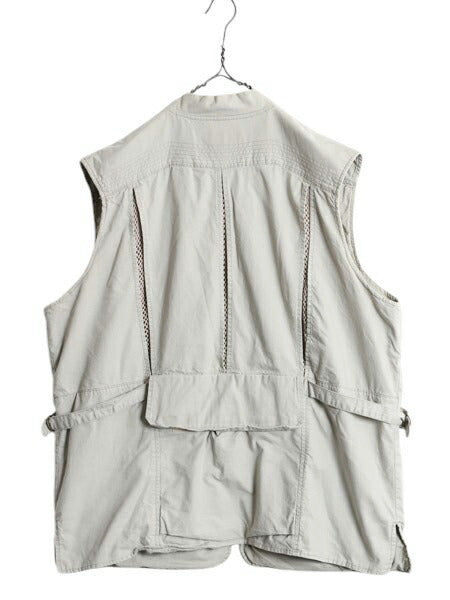 90s エディーバウアー サファリ ベスト メンズ L / オールド EDDIE BAUER アウトドア ハンティング フィッシング 前開き 多ポケット 重ね着