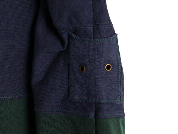 00s オービス ショールカラー ボーダー 長袖 ラガーシャツ メンズ L / オールド ORVIS アウトドア ラグビーシャツ ヘビーウェイト ツートン