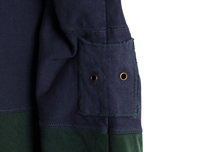 00s オービス ショールカラー ボーダー 長袖 ラガーシャツ メンズ L / オールド ORVIS アウトドア ラグビーシャツ ヘビーウェイト ツートン