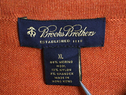 ブルックスブラザーズ Vネック 長袖 ニット セーター メンズ XL / 古着 BROOKS BROTHERS メリノ ウール 無地 薄手 大きいサイズ ハイゲージ