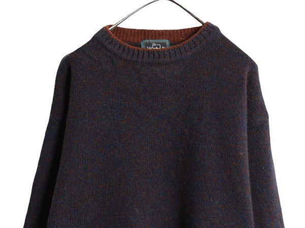 90s ウールリッチ ニット セーター メンズ XL / オールド Woolrich 無地 ウール ミドルゲージ モックネック ハンドフレーム 大きいサイズ