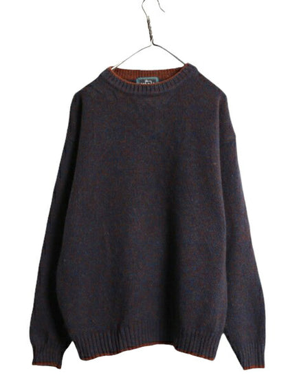 90s ウールリッチ ニット セーター メンズ XL / オールド Woolrich 無地 ウール ミドルゲージ モックネック ハンドフレーム 大きいサイズ