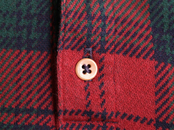 90s USA製 エルエルビーン チェック 長袖 ポロシャツ メンズ M オールド LLBEAN アウトドア スムース コットン 長袖シャツ マルチカラー
