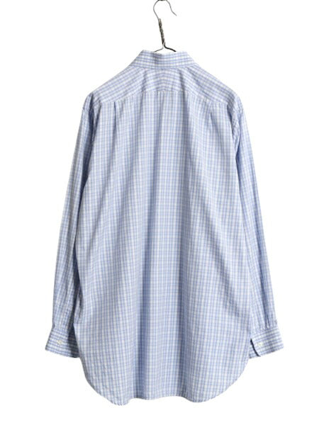 イギリス製 バーバリー ロンドン チェック 長袖 シャツ メンズ L 程/ 古着 BURBERRY LONDON 薄手 コットン ポケット付き ワイシャツ 英国製
