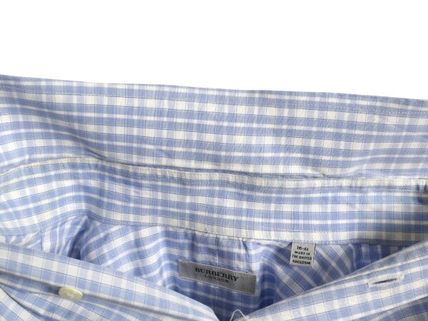 イギリス製 バーバリー ロンドン チェック 長袖 シャツ メンズ L 程/ 古着 BURBERRY LONDON 薄手 コットン ポケット付き ワイシャツ 英国製