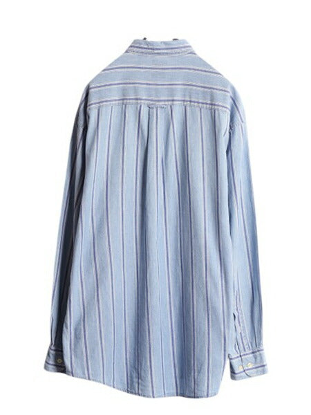 90s OLD GAP ギャップ ストライプ 長袖 ボタンダウン シャツ メンズ M / 古着 オールド ギャップ オックスフォード コットン ポケット付き