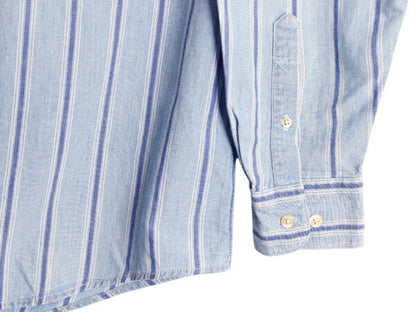 90s OLD GAP ギャップ ストライプ 長袖 ボタンダウン シャツ メンズ M / 古着 オールド ギャップ オックスフォード コットン ポケット付き
