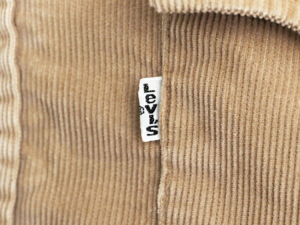 70s リーバイス 細畝 コーデュロイ 長袖 シャツ メンズ L / 古着 Levis 70年代 ヴィンテージ ポケット付き 白タブ ワンポイント ベージュ