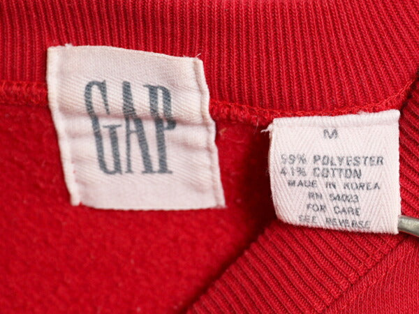 80s 90s OLD GAP 無地 スウェット メンズ レディース M / 古着 ヴィンテージ オールド ギャップ 裏起毛 トレーナー ヘビーウエイト レッド