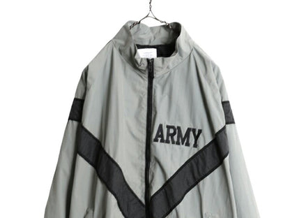 00s 04年製 米軍実物 US ARMY ナイロン トレーニング ジャケット LARGE REGULAR / オールド 軍物 PFU ミリタリー ブルゾン ジャンパー 灰