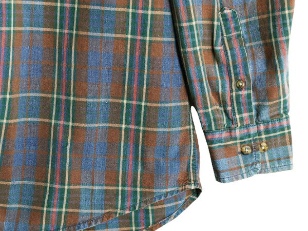 90s ドッカーズ リーバイス チェック 長袖 ボタンダウン シャツ メンズ M 古着 オールド LEVIS DOCKERS 長袖シャツ コットン ポケット付き