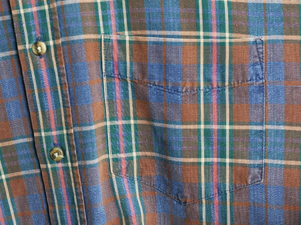90s ドッカーズ リーバイス チェック 長袖 ボタンダウン シャツ メンズ M 古着 オールド LEVIS DOCKERS 長袖シャツ コットン ポケット付き