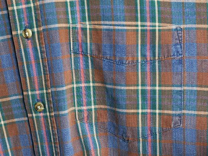 90s ドッカーズ リーバイス チェック 長袖 ボタンダウン シャツ メンズ M 古着 オールド LEVIS DOCKERS 長袖シャツ コットン ポケット付き