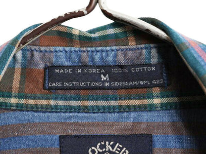 90s ドッカーズ リーバイス チェック 長袖 ボタンダウン シャツ メンズ M 古着 オールド LEVIS DOCKERS 長袖シャツ コットン ポケット付き