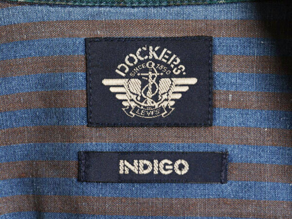 90s ドッカーズ リーバイス チェック 長袖 ボタンダウン シャツ メンズ M 古着 オールド LEVIS DOCKERS 長袖シャツ コットン ポケット付き