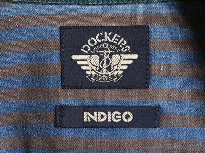 90s ドッカーズ リーバイス チェック 長袖 ボタンダウン シャツ メンズ M 古着 オールド LEVIS DOCKERS 長袖シャツ コットン ポケット付き