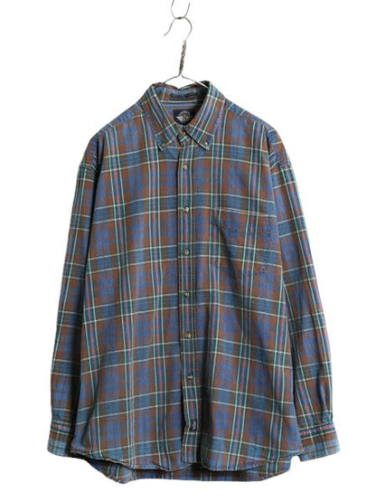 90s ドッカーズ リーバイス チェック 長袖 ボタンダウン シャツ メンズ M 古着 オールド LEVIS DOCKERS 長袖シャツ コットン ポケット付き