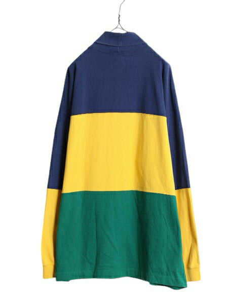 90s USA製 OLD GAP モックネック 長袖 Tシャツ メンズ XL 90年代 オールド ギャップ ラガーシャツ 素材 ヘビーウェイト マルチカラー ロンT