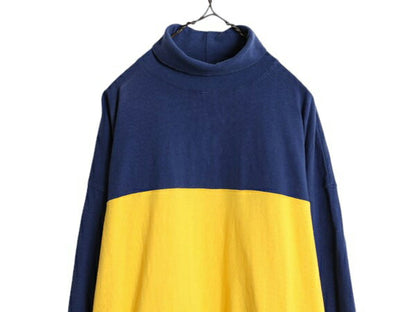 90s USA製 OLD GAP モックネック 長袖 Tシャツ メンズ XL 90年代 オールド ギャップ ラガーシャツ 素材 ヘビーウェイト マルチカラー ロンT
